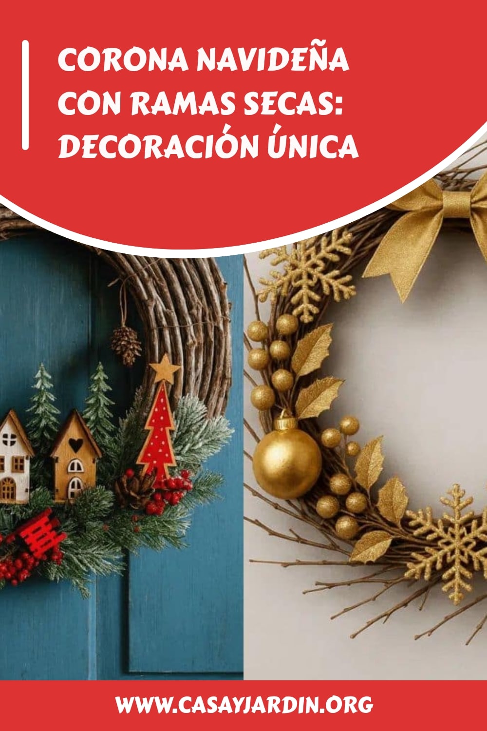 Corona navidena con ramas secas Decoracion unica generated pin 12864