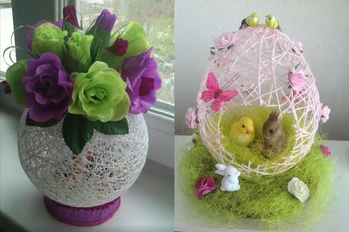 Decoracion con globos e hilo