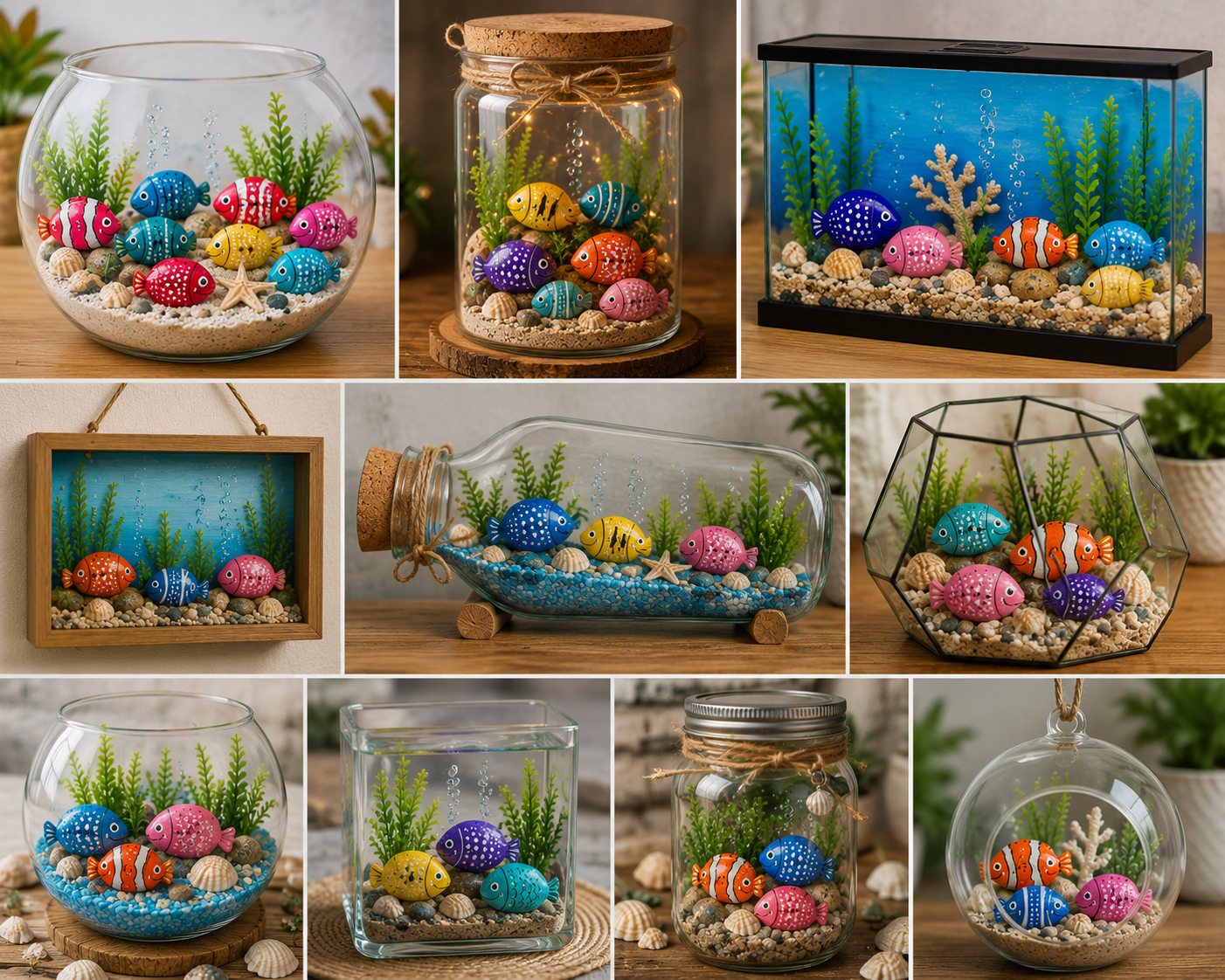 Acuario con Peces de Piedra: una Idea Decorativa Creativa, Colorida y sin Mantenimiento Acuario con Peces de Piedra: una Idea Decorativa Creativa, Colorida y sin Mantenimiento acuario con peces de piedra 1