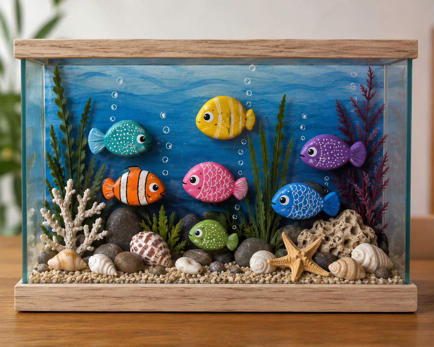 Acuario con Peces de Piedra: una Idea Decorativa Creativa, Colorida y sin Mantenimiento Acuario con Peces de Piedra: una Idea Decorativa Creativa, Colorida y sin Mantenimiento acuario con peces de piedra 2
