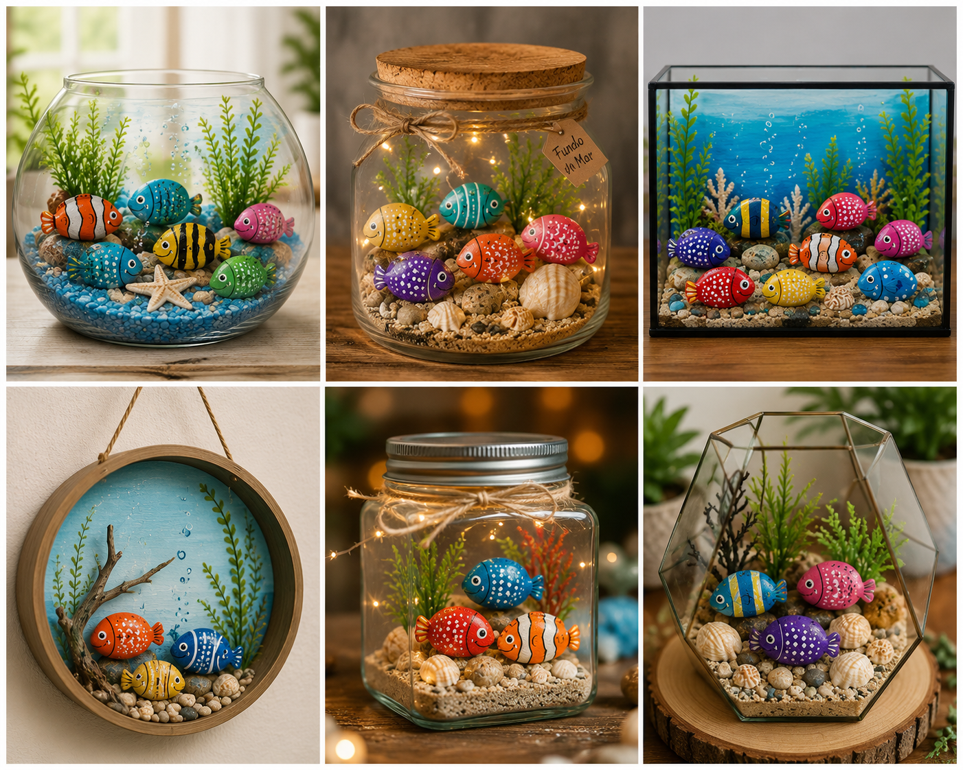 Acuario con Peces de Piedra: una Idea Decorativa Creativa, Colorida y sin Mantenimiento Acuario con Peces de Piedra: una Idea Decorativa Creativa, Colorida y sin Mantenimiento acuario con peces de piedra 5