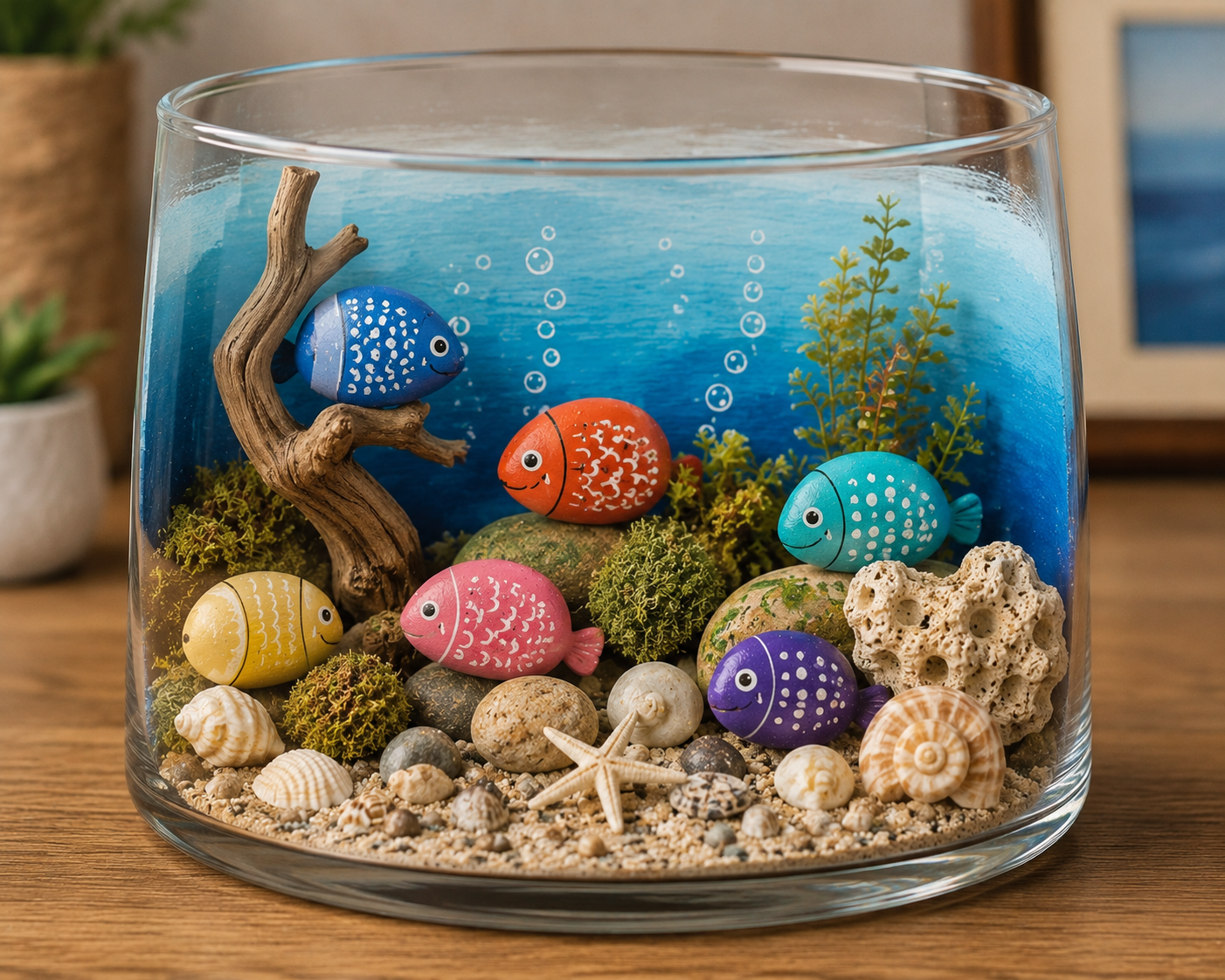 Acuario con Peces de Piedra: una Idea Decorativa Creativa, Colorida y sin Mantenimiento Acuario con Peces de Piedra: una Idea Decorativa Creativa, Colorida y sin Mantenimiento acuario con peces de piedra 6