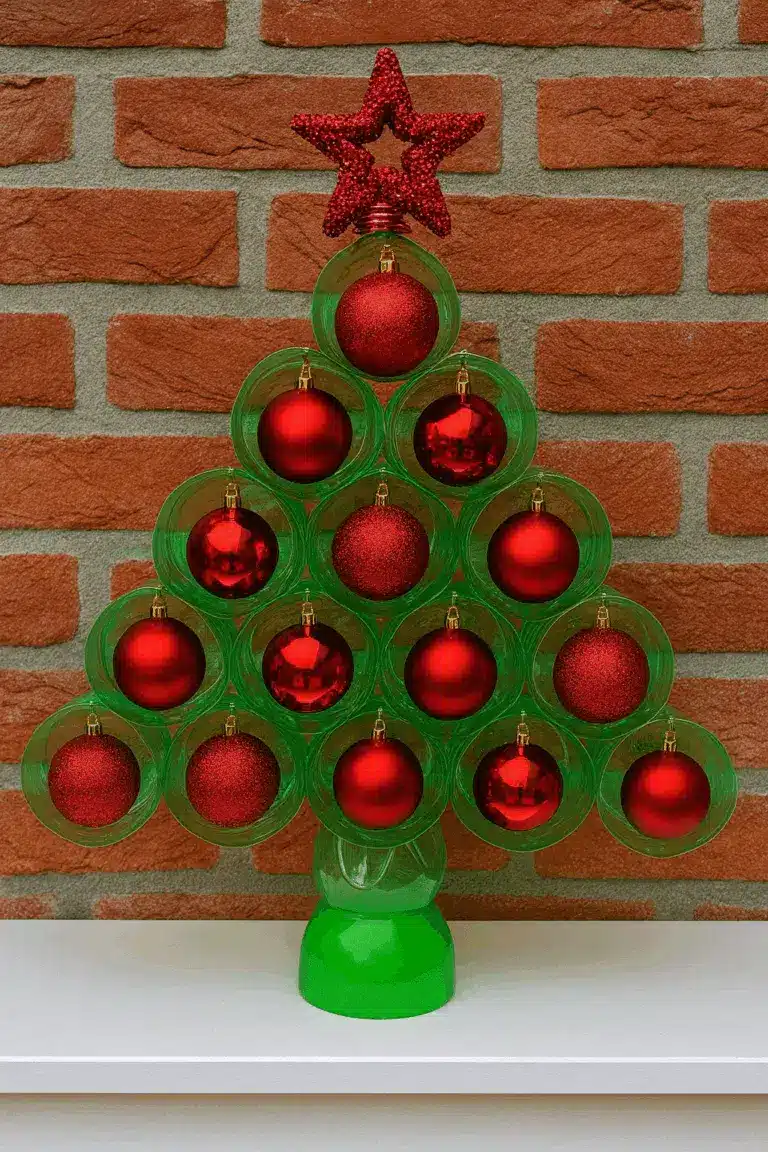 adorno navideno con botella de plastico