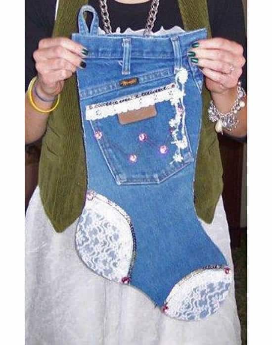 adornos navidenos en tela de jeans 13