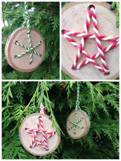 adornos para arboles de navidad con rodajas de madera 8