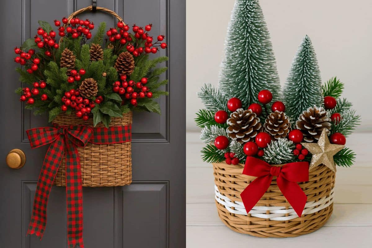 arreglos originales de cestas navidenas ideas