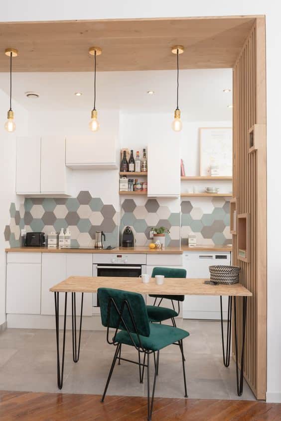 azulejos hexagonales en cocinas 1
