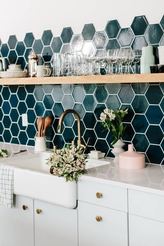 azulejos hexagonales en cocinas 7
