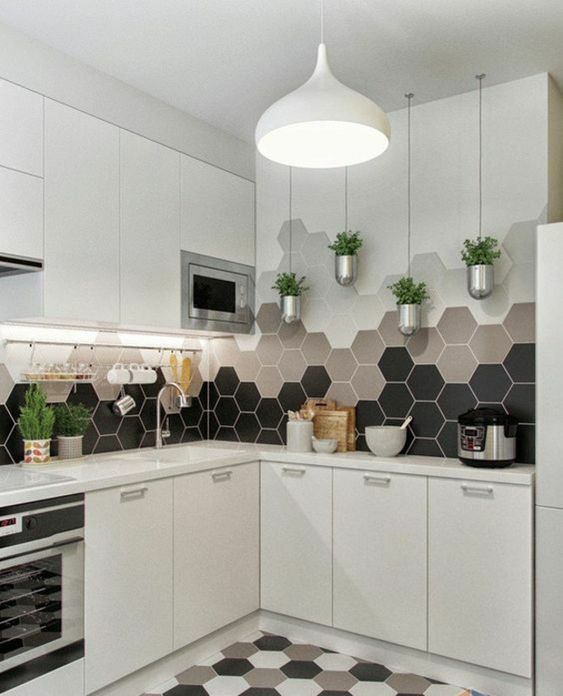 azulejos hexagonales en cocinas