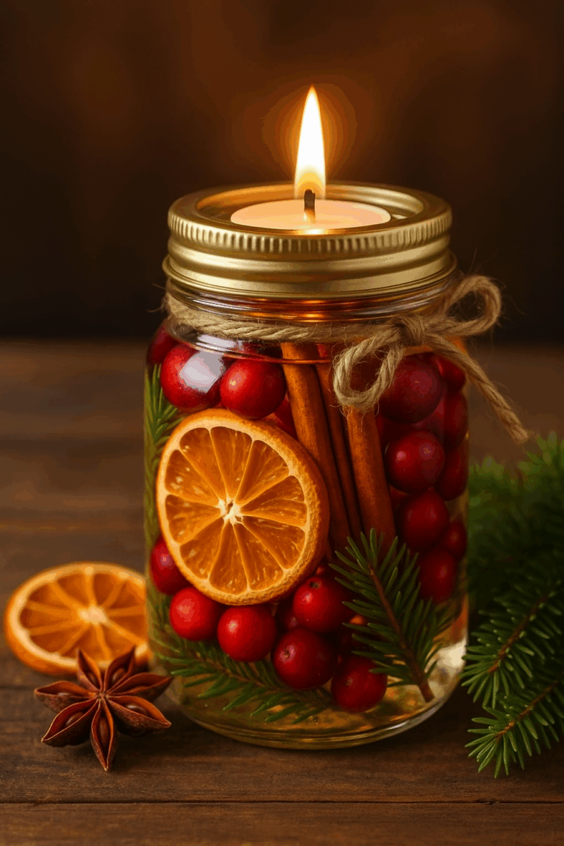 bellas lamparas navidenas con frascos 2