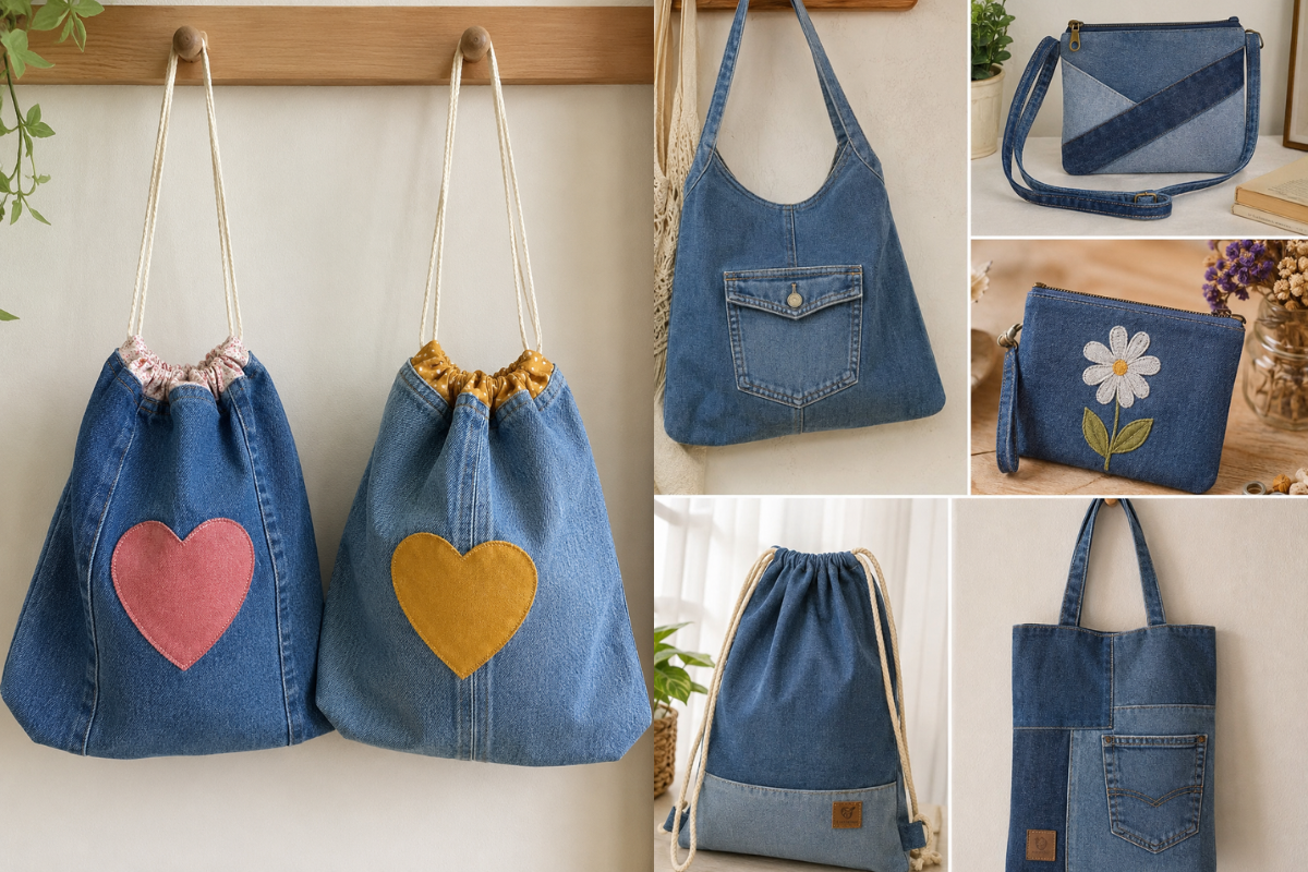 Bolsitos hechos con jeans: Ideas fáciles y originales Bolsitos hechos con jeans: Ideas fáciles y originales bolsitos hechos con jeans 5