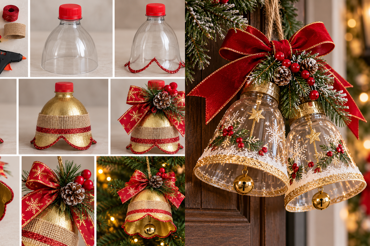 Campanas de Navidad hechas con botellas: ideas creativas, fáciles y económicas Campanas de Navidad hechas con botellas: ideas creativas, fáciles y económicas campanas de navidad hechas con botellas 5