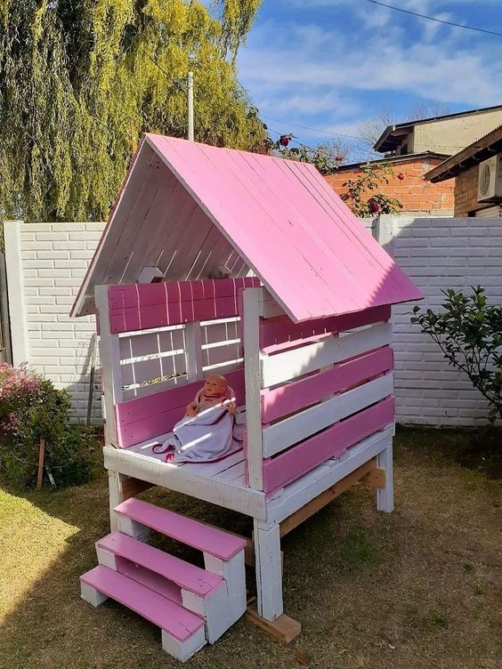 casitas para ninos hechas con palets de madera 8