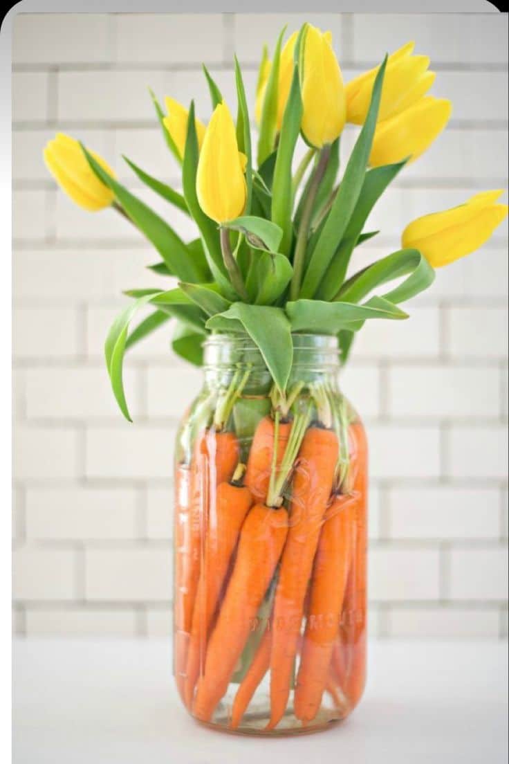 centros de mesa de pascua con zanahorias 1