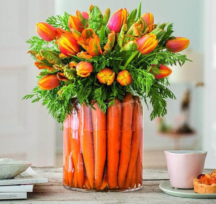centros de mesa de pascua con zanahorias 3