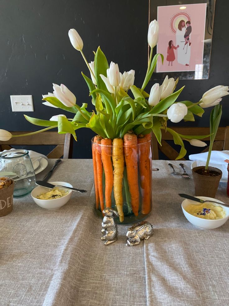 centros de mesa de pascua con zanahorias 4