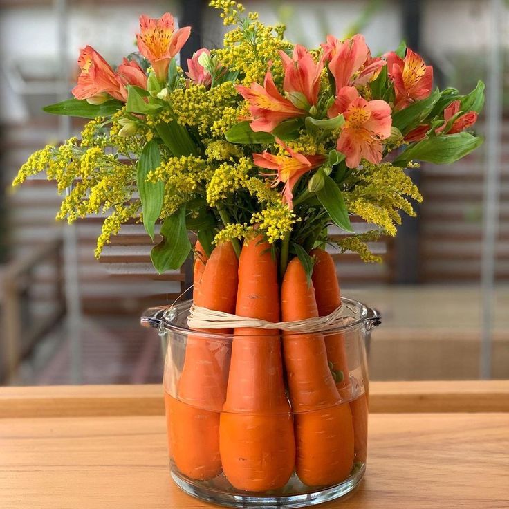 centros de mesa de pascua con zanahorias 5