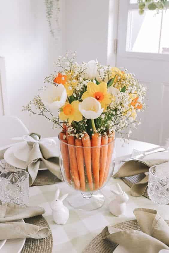 centros de mesa de pascua con zanahorias 8
