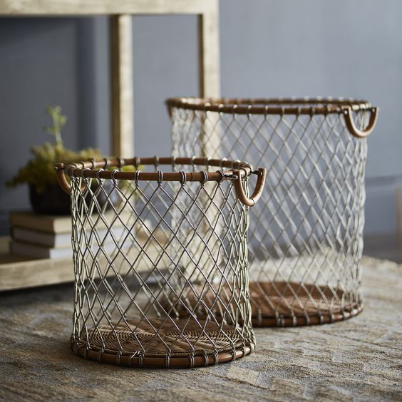 cestas hechas con alambre 2