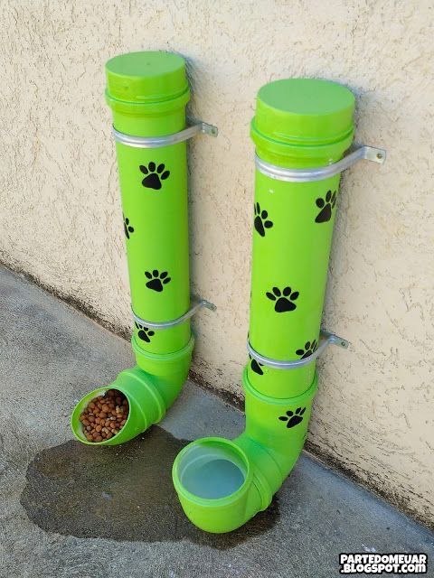 comederos para animales hechos con tubos de pvc 4