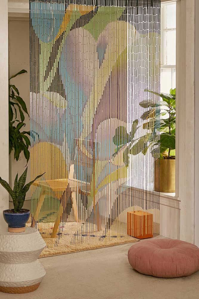como decorar con cortinas de bambu 10