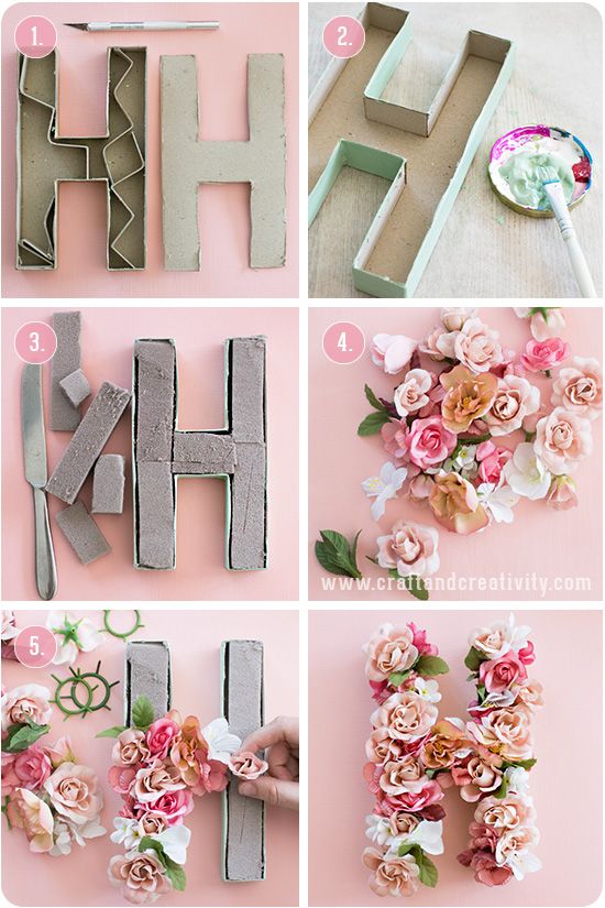 como hacer letras de carton para decorar 5