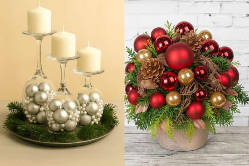 Cómo hacer un centro de mesa navideño con esferas como hacer un centro de mesa navideno con esferas 3