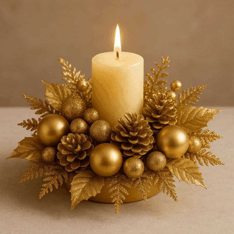 como hacer un centro de mesa navideno con esferas 3