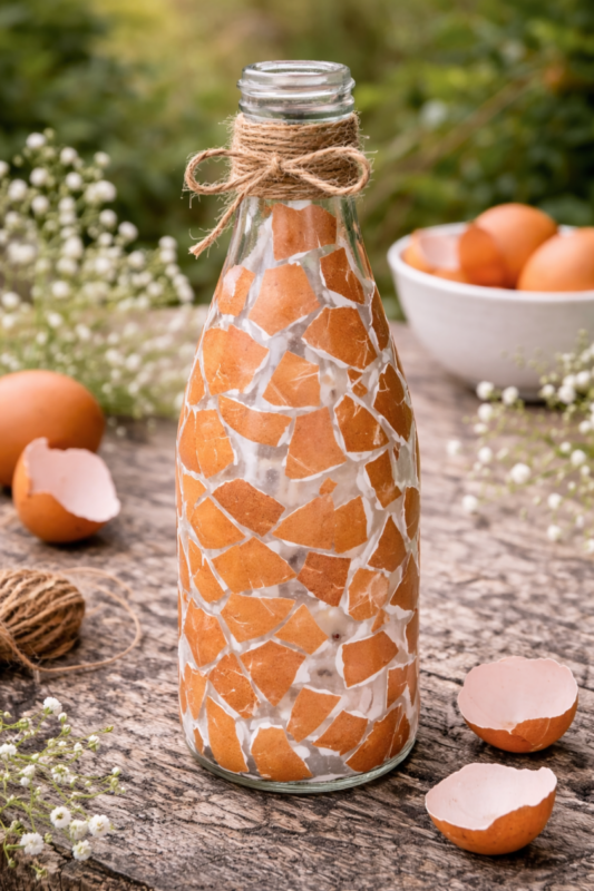 Cómo usar cáscaras de huevo para decorar botellas como usar cascaras de huevo para decorar botellas 1 scaled