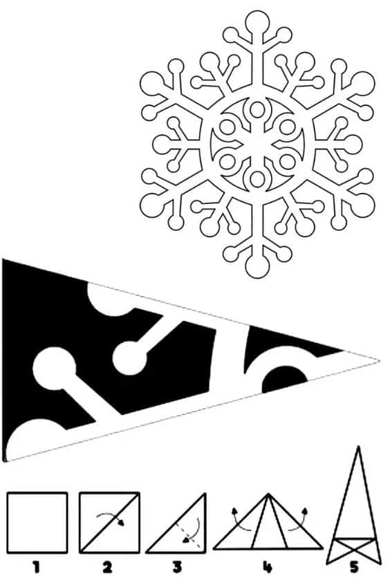 copos de nieve de papel en decoracion navidena 2