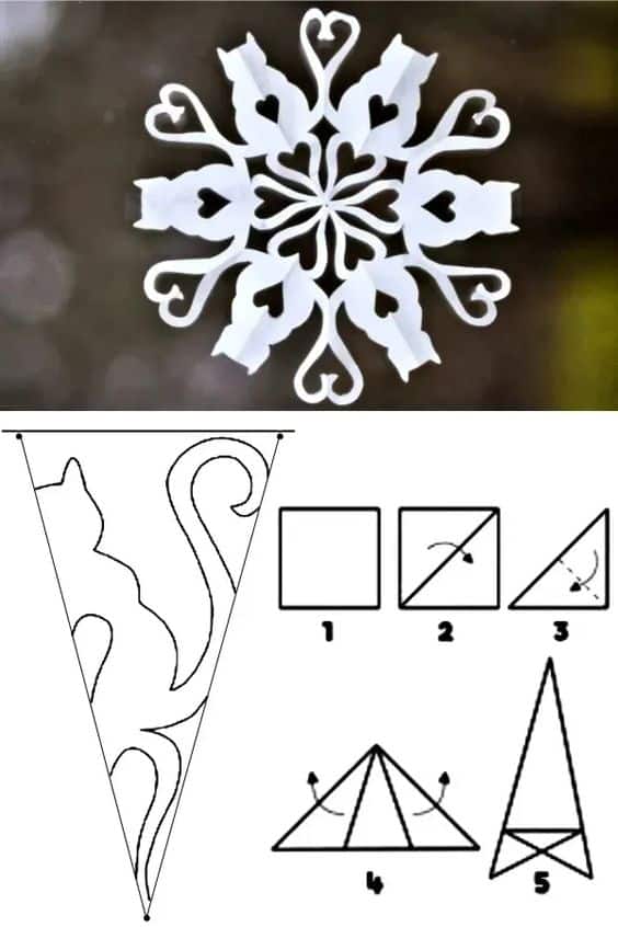 copos de nieve de papel en decoracion navidena 3