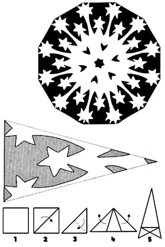 copos de nieve de papel en decoracion navidena 6