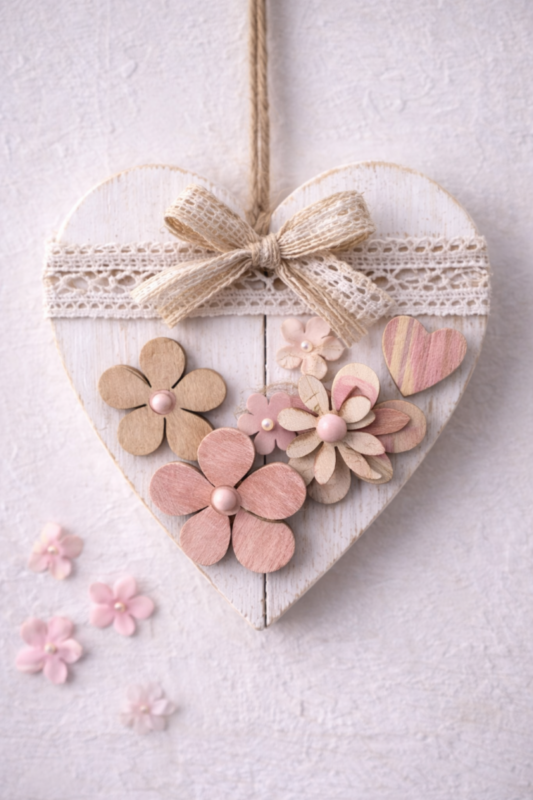 Corazones de madera decorados: ideas artesanales que llenan de alma cualquier espacio corazones de madera decorados 6 scaled