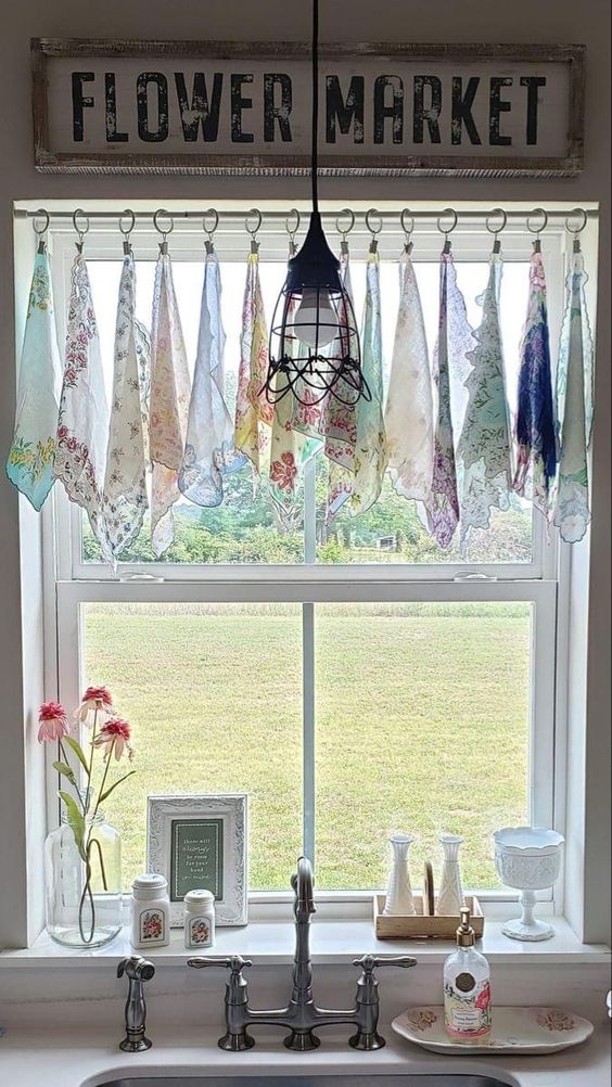 cortinas elegantes hechas con bufandas 1