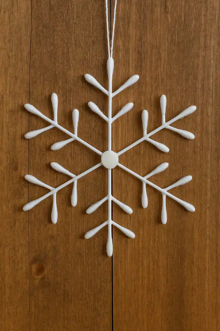 Crea copos de nieve mágicos con hisopos de algodón para tu Navidad: una manualidad fácil, ecológica y llena de encanto crea copos de nieve magicos con hisopos de algodon 1
