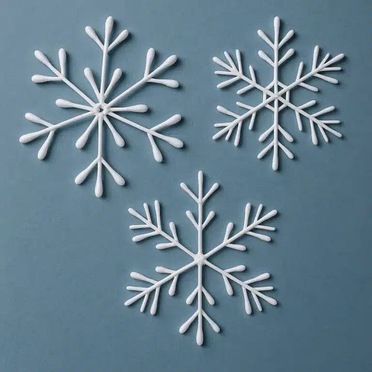 crea copos de nieve magicos con hisopos de algodon 2