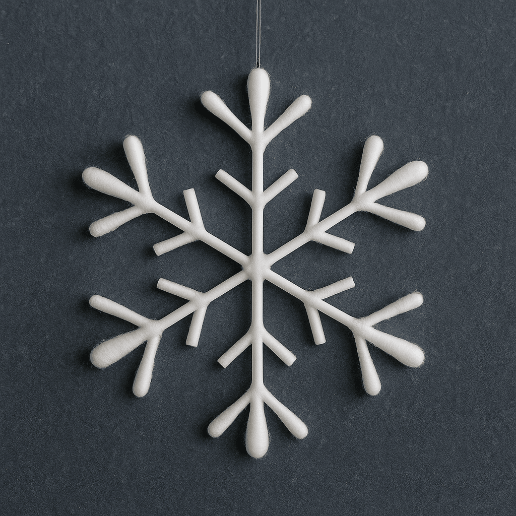 crea copos de nieve magicos con hisopos de algodon 7