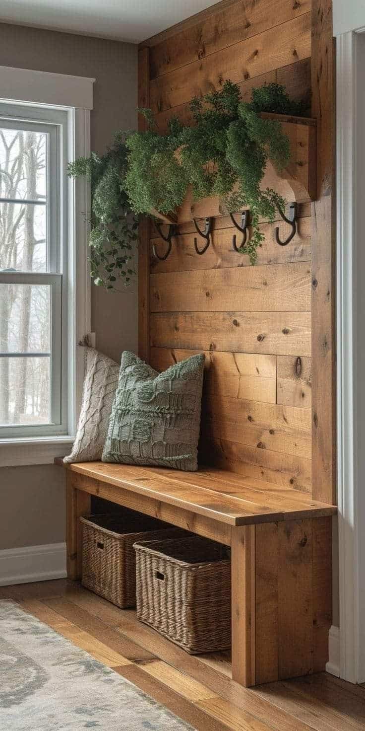 decora tu recibidor con un banco vintage 7
