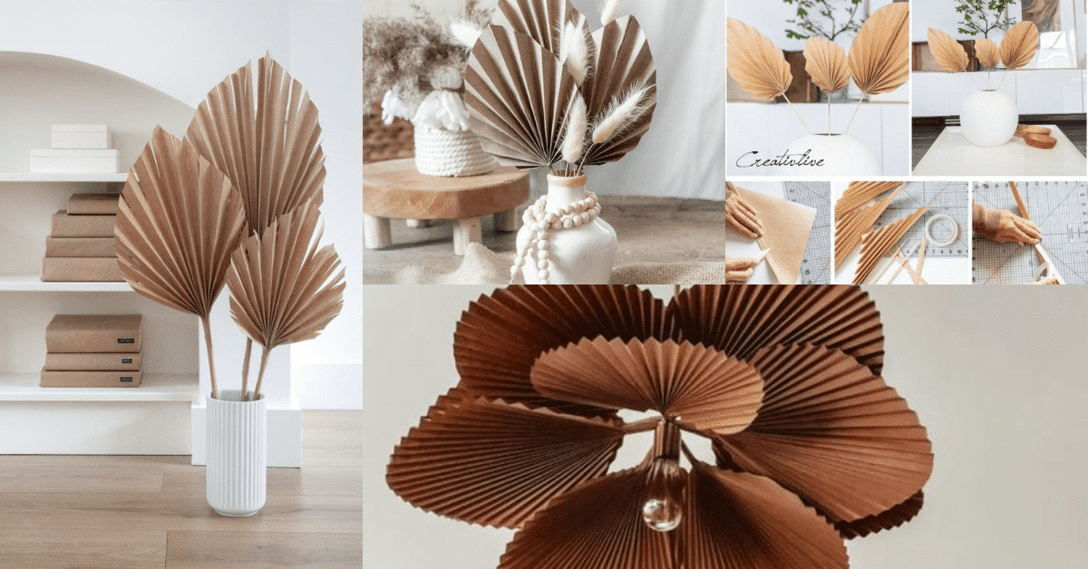 decoracion con hojas de papel kraft