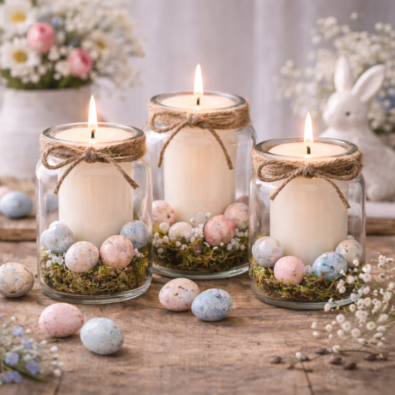 Decoración de Pascua con Velas: Ideas Creativas para Iluminar tu Hogar en Primavera decoracion de pascua con velas 1