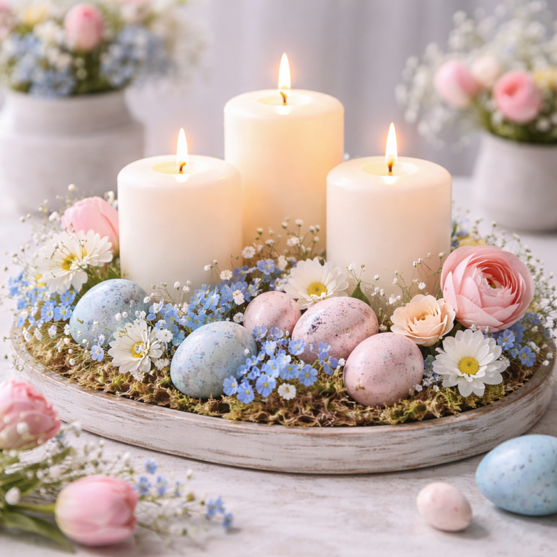 Decoración de Pascua con Velas: Ideas Creativas para Iluminar tu Hogar en Primavera decoracion de pascua con velas 2