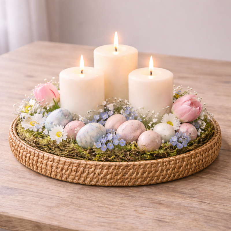Decoración de Pascua con Velas: Ideas Creativas para Iluminar tu Hogar en Primavera decoracion de pascua con velas 8