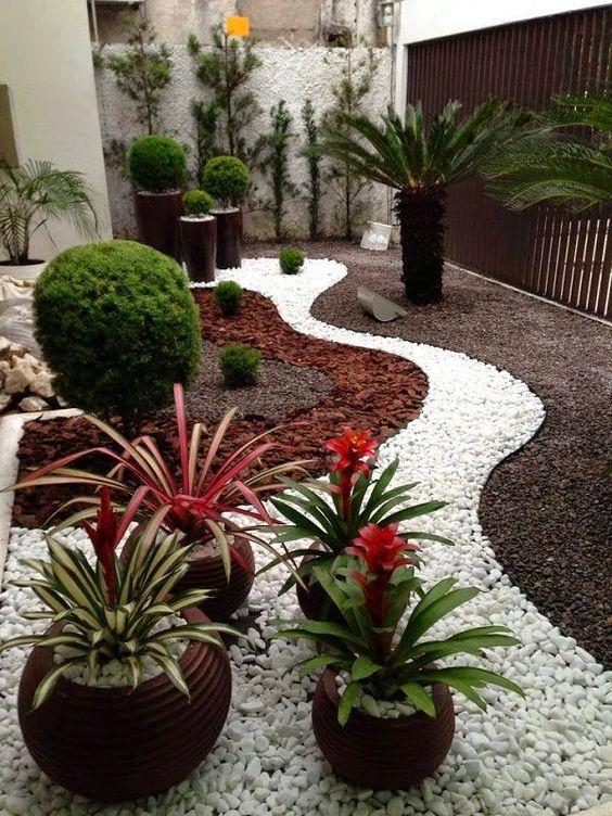 decoracion jardin con piedra blanca 1