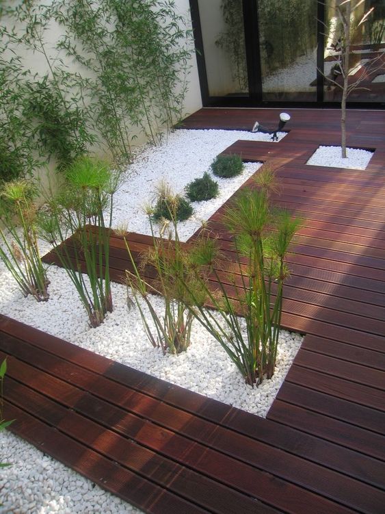 decoracion jardin con piedra blanca 2