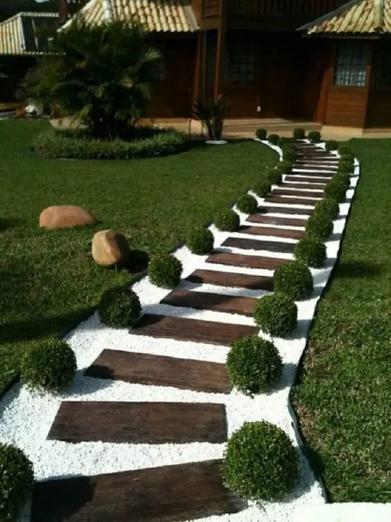 decoracion jardin con piedra blanca 3