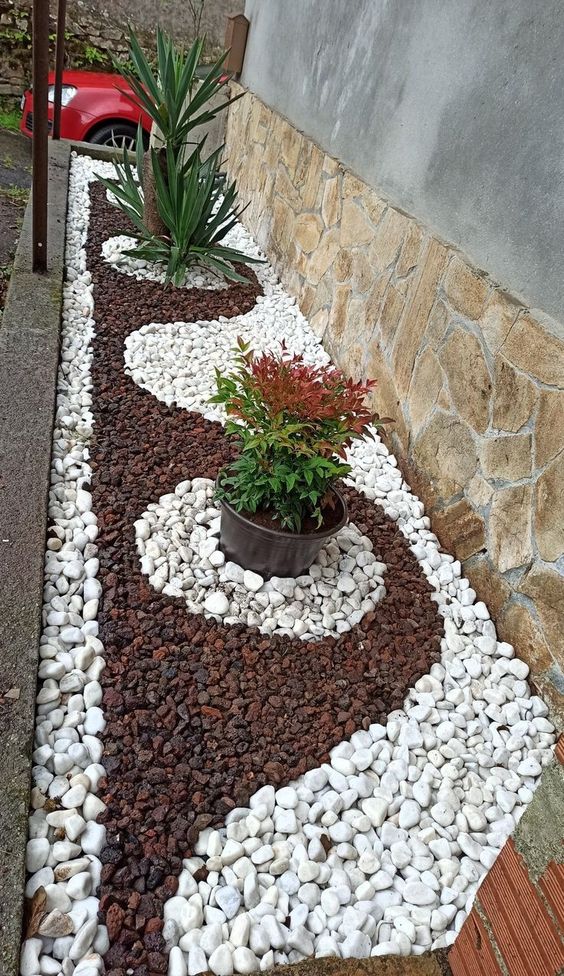 decoracion jardin con piedra blanca 7