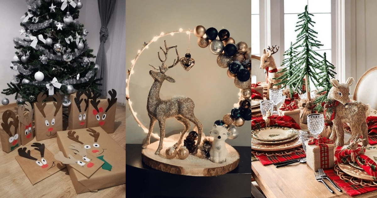 decoracion navidena con renos ideas creativas