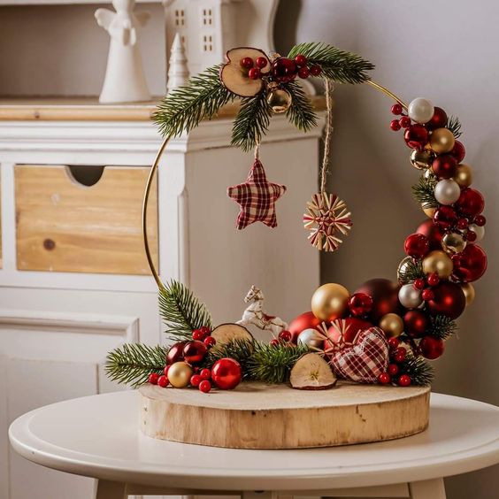 decoraciones navidenas con aros ideas