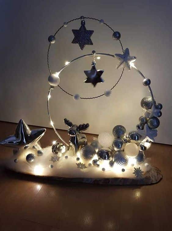 decoraciones navidenas con aros luces