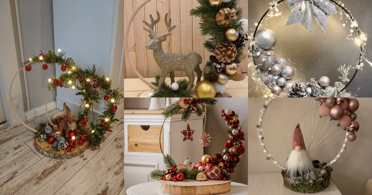 decoraciones navidenas con aros